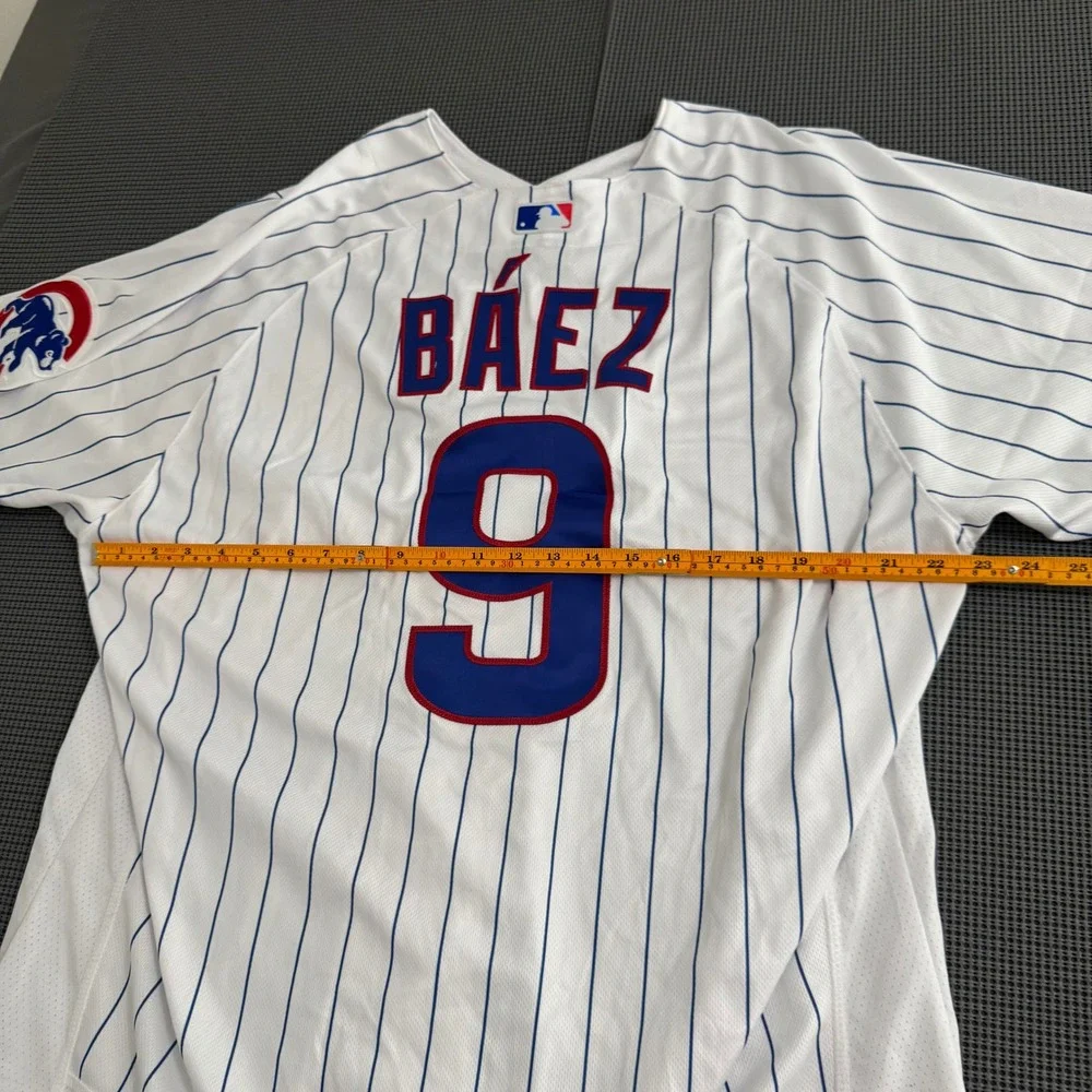 Nike Cubs Javier Baez 9 Authentic Pinstripe Jersey Mens 52 NWT